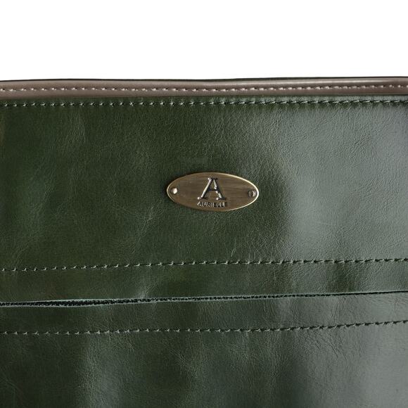 Green And Champagne Aurielle Leather Tote - 14W x 9H x 4.75D - Picture 8 of 11